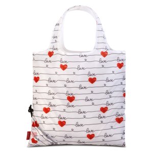 PUNTA HEARTS Nákupní taška Love - červená srdíčka - 12L