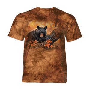The Mountain Dětské batikované tričko - HANGING OUT - medvěd - hnědé Velikost: M