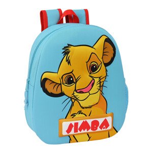 SAFTA předškolní dětský batůžek Lion King Simba - 3D potisk - modrý - 8L