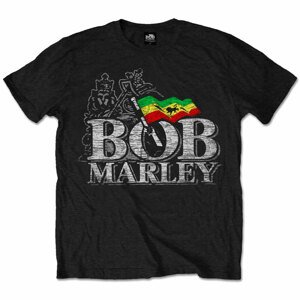 RockOff BOB MARLEY UNISEX tričko: DISTRESSED LOGO Velikost: L