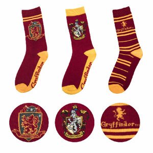 Wizarding World Ponožky Harry Potter 3 kusy v balení - Nebelvír - Gryffindor -37-46