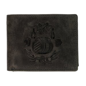 HL Luxusní kožená peněženka BEER - černá