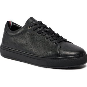 Sneakersy Tommy Hilfiger Premium Cupsole Grained Lth FM0FM04893 Black BDS