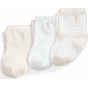 Sada 3 párů dětských vysokých ponožek Polo Ralph Lauren 445896762001 Barevná
