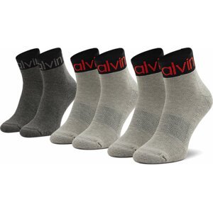 Sada 3 párů dámských nízkých ponožek Calvin Klein 701218722 Grey Combo 005