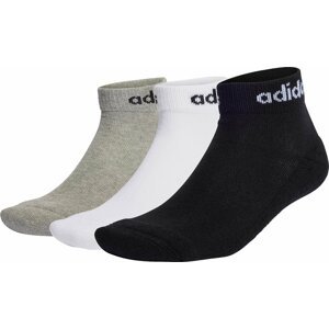 Nízké ponožky Unisex adidas Linear Ankle Socks Cushioned Socks 3 Pairs IC1304 medium grey heather/white/black