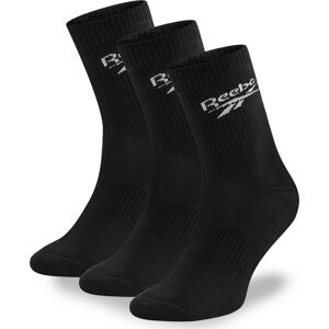Sada 3 párů vysokých ponožek unisex Reebok R0452-SS24 (3-pack) Černá