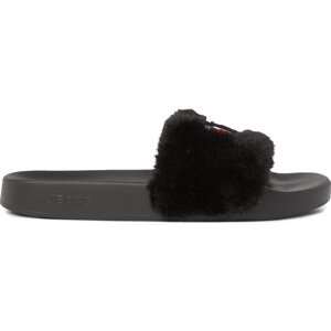 Nazouváky Tommy Jeans Tjw Fur Pool Slide EN0EN02410 Černá