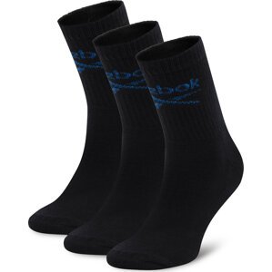 Sada 3 párů vysokých ponožek unisex Reebok R0258-SS24 (3-pack) Černá