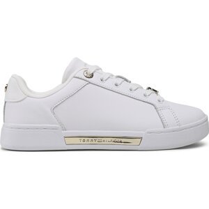 Sneakersy Tommy Hilfiger Court Sneaker With Lace Hardware FW0FW06908 White/Gold 0K6