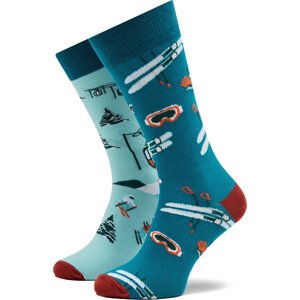 Klasické ponožky Unisex Funny Socks Ski SM1/06 Modrá