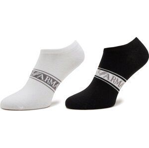 Sada 2 párů pánských ponožek Emporio Armani 307228 4R315 00911 Bianco/Nero