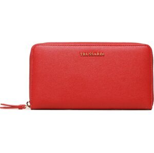 Velká dámská peněženka Trussardi Metal Plate Zip 75W00350 Červená