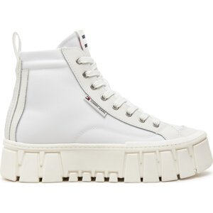 Plátěnky Tommy Jeans Tjw Vulc Flatform Mc Mix Media EN0EN02570 Écru