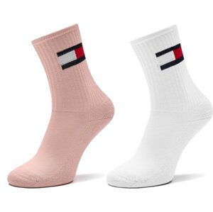 Sada 2 párů dětských vysokých ponožek Tommy Hilfiger 701229940 Růžová