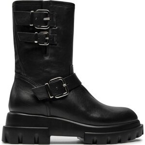 Polokozačky AGL Chunky Biker D756589PGKD0711013 Černá
