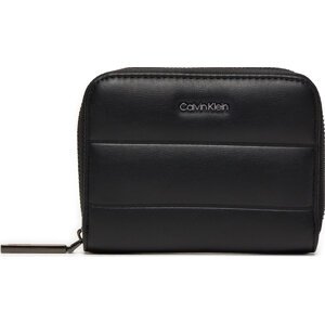 Malá dámská peněženka Calvin Klein Line Quilt Medium Zip Around K60K612201 Černá