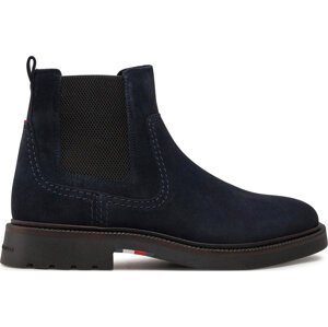 Kotníková obuv s elastickým prvkem Tommy Hilfiger Light Hilfiger Suede Chelsea FM0FM05104 Tmavomodrá