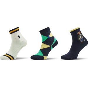 Sada 3 párů dětských vysokých ponožek Polo Ralph Lauren 442945132001 Barevná