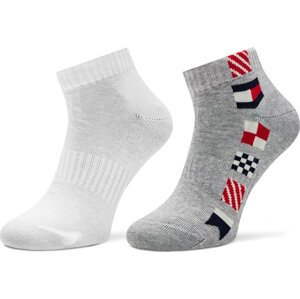Sada 2 párů dětských vysokých ponožek Tommy Hilfiger 701229874 Šedá