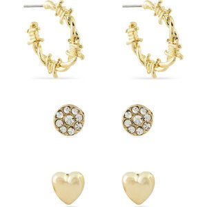 Set 3 párů náušnic ONLY Onlcoraline 15328096 Zlatá