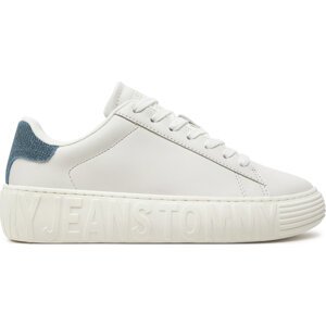 Sneakersy Tommy Jeans Tjw Fancy Leather Cupsole EN0EN02575 Écru