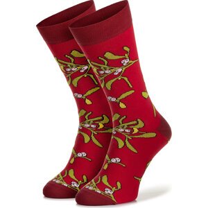 Klasické ponožky Unisex Cup of Sox Całuśne Fikuśne Červená