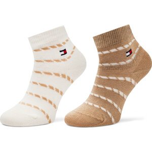 Sada 2 párů dětských vysokých ponožek Tommy Hilfiger 701229883 Béžová