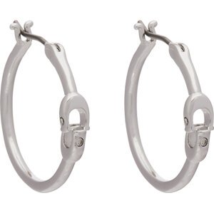 Naušnice Coach Signature Hoop Earrings 37408160RHO030 Stříbrná