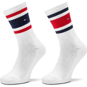 Sada 2 párů dětských vysokých ponožek Tommy Hilfiger 701229942 Bílá