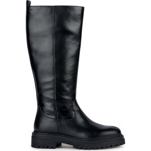 Kozačky ve vojenském stylu Geox D Iridea D04HRG 0BC43 C9999 Černá
