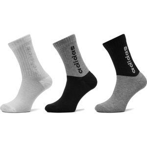 Sada 3 párů dětských vysokých ponožek adidas Linear IS0102 Barevná