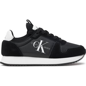 Sneakersy Calvin Klein Jeans Runner Sock Laceup Ny-Lth W YW0YW00840 Black 01H