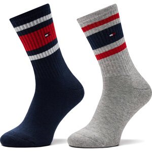 Sada 2 párů dětských vysokých ponožek Tommy Hilfiger 701229942 Tmavomodrá