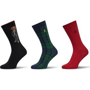 Sada 3 párů dámských vysokých ponožek Polo Ralph Lauren 455956273001 Barevná