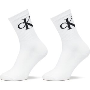 Sada 2 párů dámských vysokých ponožek Calvin Klein Jeans 701228811 Bílá