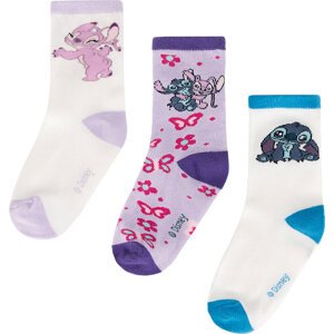 Sada 3 párů dětských vysokých ponožek Disney Classics ACCCS-AW24-301DCLS (3-pack) Fialová