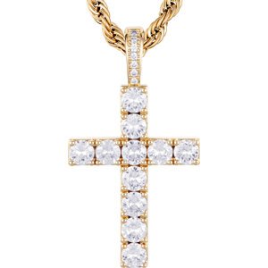Přívěšek ICED STUFF Diamond Cross Zlatá