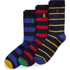Sada 3 párů dětských vysokých ponožek Polo Ralph Lauren 444960172001 Barevná
