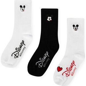 Sada 2 párů dětských vysokých ponožek Mickey&Friends ACCCS-SS24-338DSTC Černá