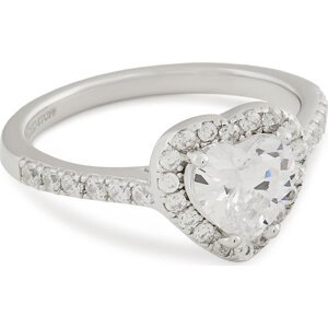 Prstýnek ICED STUFF Heart Gem Bílé zlato