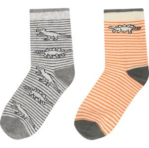 Sada 2 párů dětských vysokých ponožek Action Boy 8KB-002-AW23 (2-pack) Oranžová