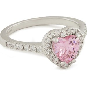 Prstýnek ICED STUFF Heart Gem Bílé zlato