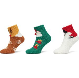 Sada 3 párů dámských vysokých ponožek ONLY Christmas 15327608 Barevná