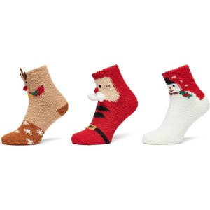 Sada 3 párů dámských vysokých ponožek ONLY Christmas 15327608 Barevná