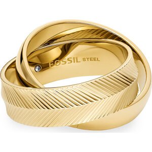 Prstýnek Fossil Harlow Ring Linear Texture JF04806710 Zlatá