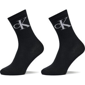 Sada 2 párů dámských vysokých ponožek Calvin Klein Jeans 701228811 Černá