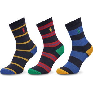 Sada 3 párů dětských vysokých ponožek Polo Ralph Lauren 443960172001 Barevná