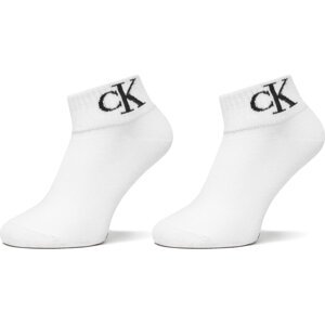 Sada 2 párů dámských vysokých ponožek Calvin Klein Jeans 701228813 Bílá