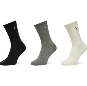 Sada 3 párů dámských vysokých ponožek Polo Ralph Lauren 455955241001 Barevná
